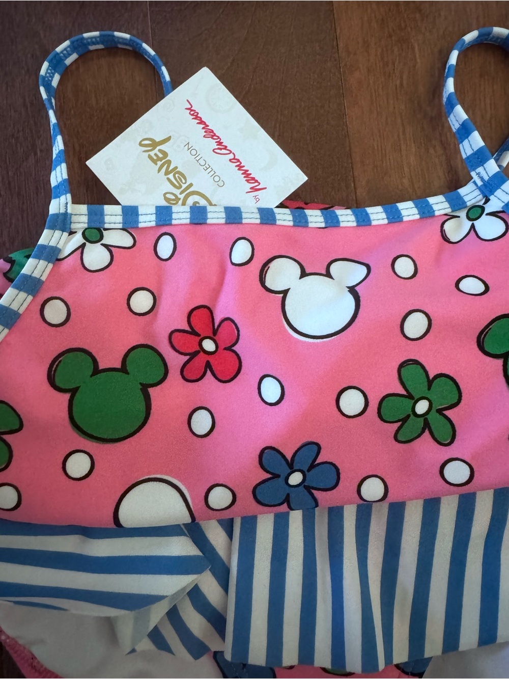 BNWT Hanna Andersson girls Pink Floral Mickey Swimsuit size 130 (8)